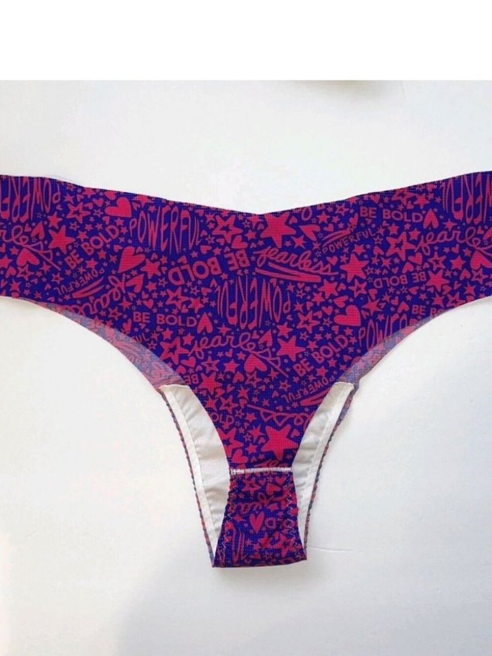 SPANX Vibrant Purple Thong with Pink Graphics - Picture 10 of 10